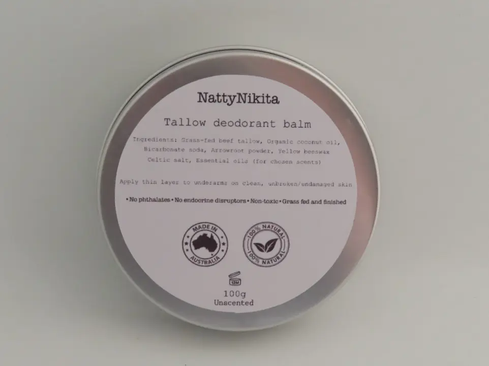 Tallow deodorant balm-unscented